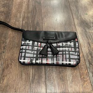Vera Bradley Black and Gray Plaid Wristlet